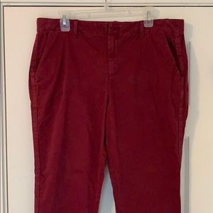 GAP Girlfriend Chino sz 14; Burgundy